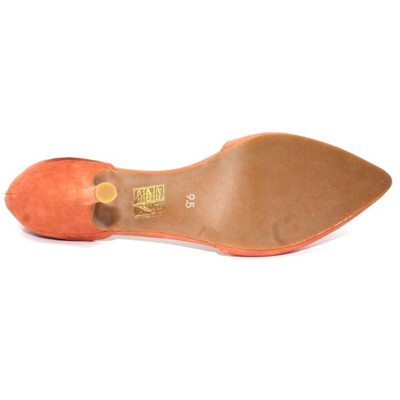 Jeffrey Campbell Womens Sz 9.5 Orange Rust Suede Pointed Toe Ankle Strap Heels - Picture 9 of 11